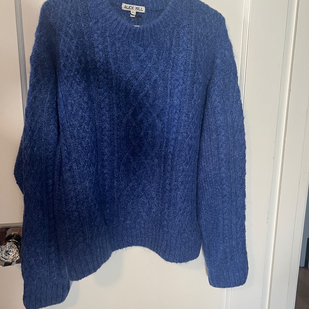 Alex Mill Women's Rich Blue Cable Knit Sweater